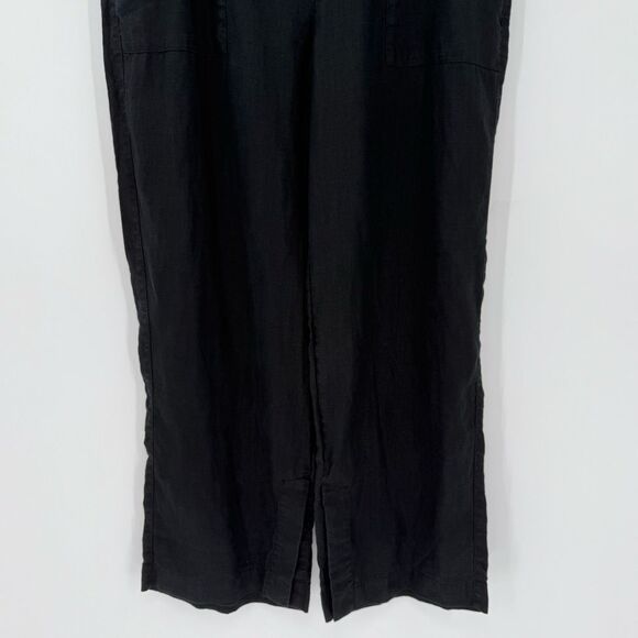 Athleta Retreat Linen High Rise Wide Leg Pants Black Women Large 851038 - Picture 3 of 13